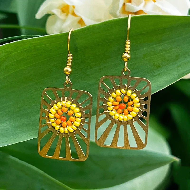 Sunshine Bead Earrings, Guatemala