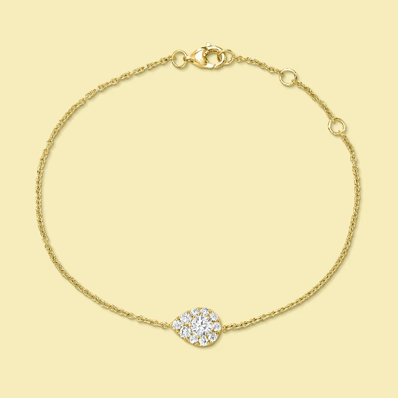 The Alia, Cluster Diamond Pear Shaped Bracelet