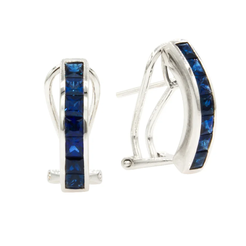 Bellarri 14k Gold Sapphire Half Hoop Earrings