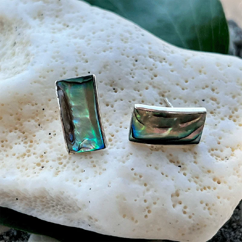 Abalone Wave Earrings - Sterling Silver, Indonesia