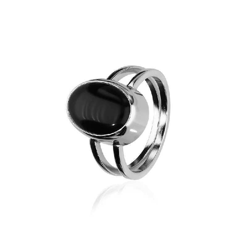 Retro Silver Ring SR128 Onyx