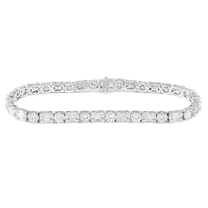 Alternating Round Mosaic Tennis Bracelet