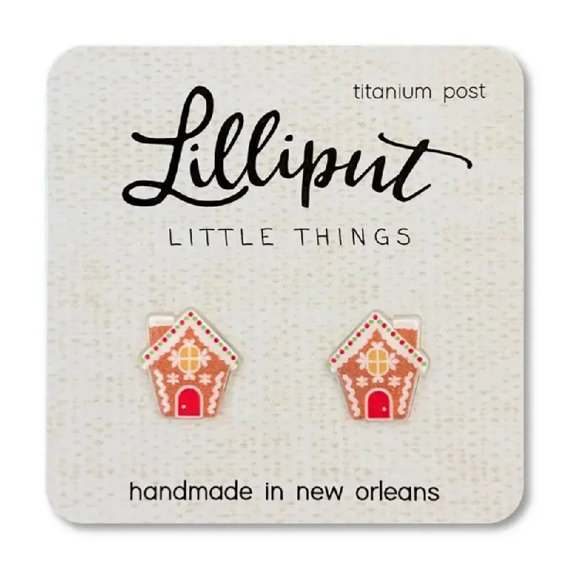 Lilliput Little Things Gingerbread House Earrings