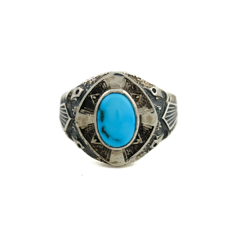 Silver x Electric Egyptian Turquoise "St. Augustine" Ring