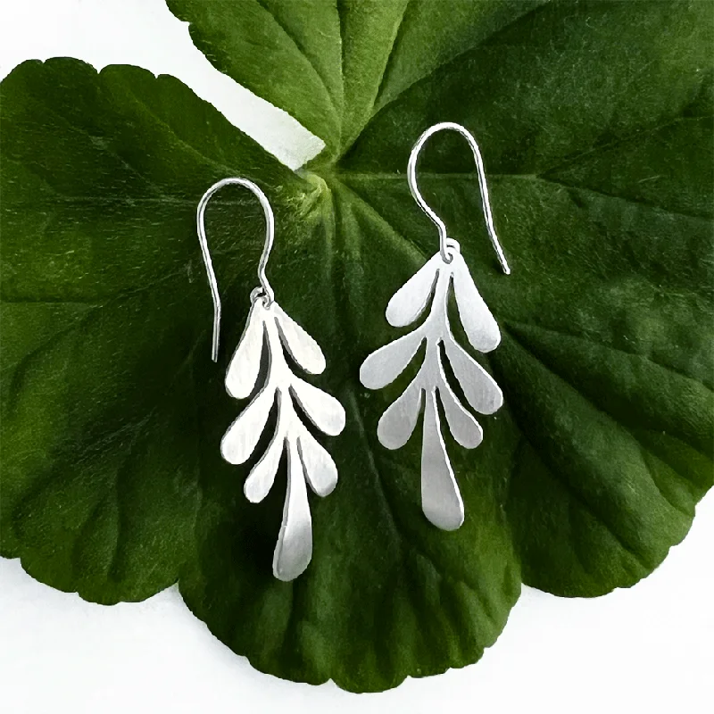 Lovely Leaf Earrings - Sterling Silver, Indonesia