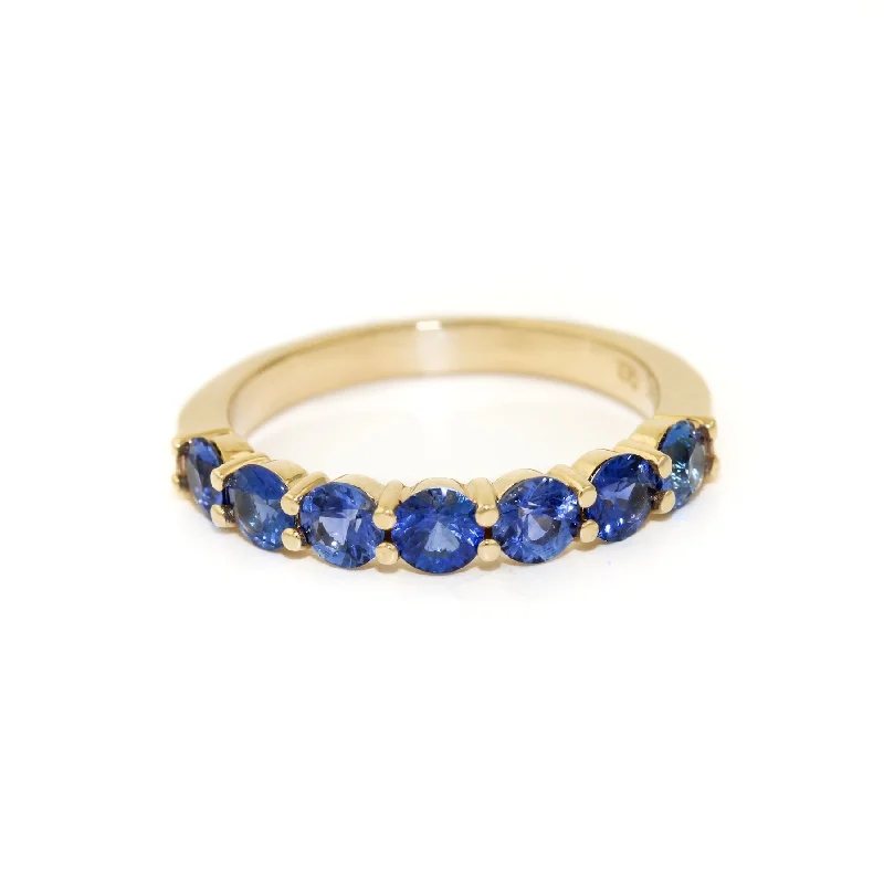 14K Gold Royal Blue Sapphire Band