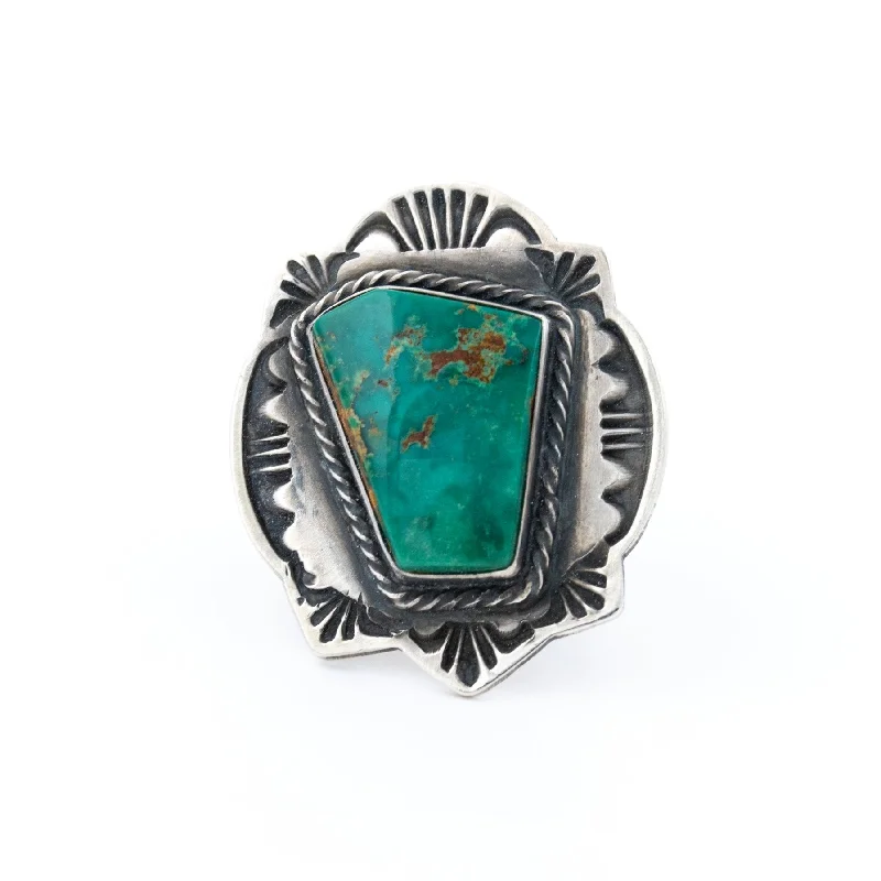 Framed Turquoise Ring by Tommy Jackson