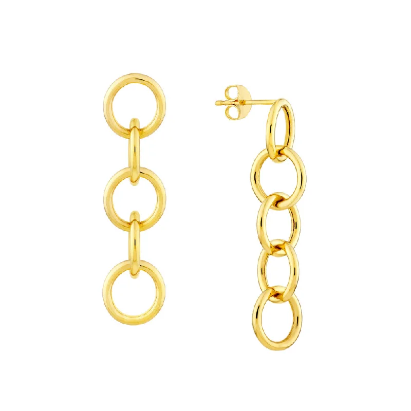 14k Gold Endless Link Dangle Earrings