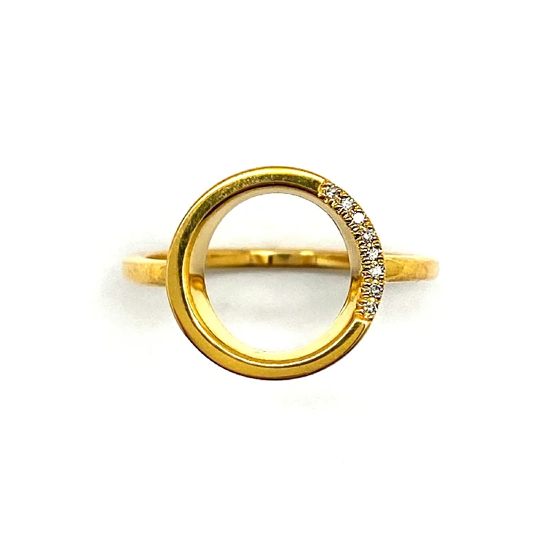 Gold and Diamond Circle Ring