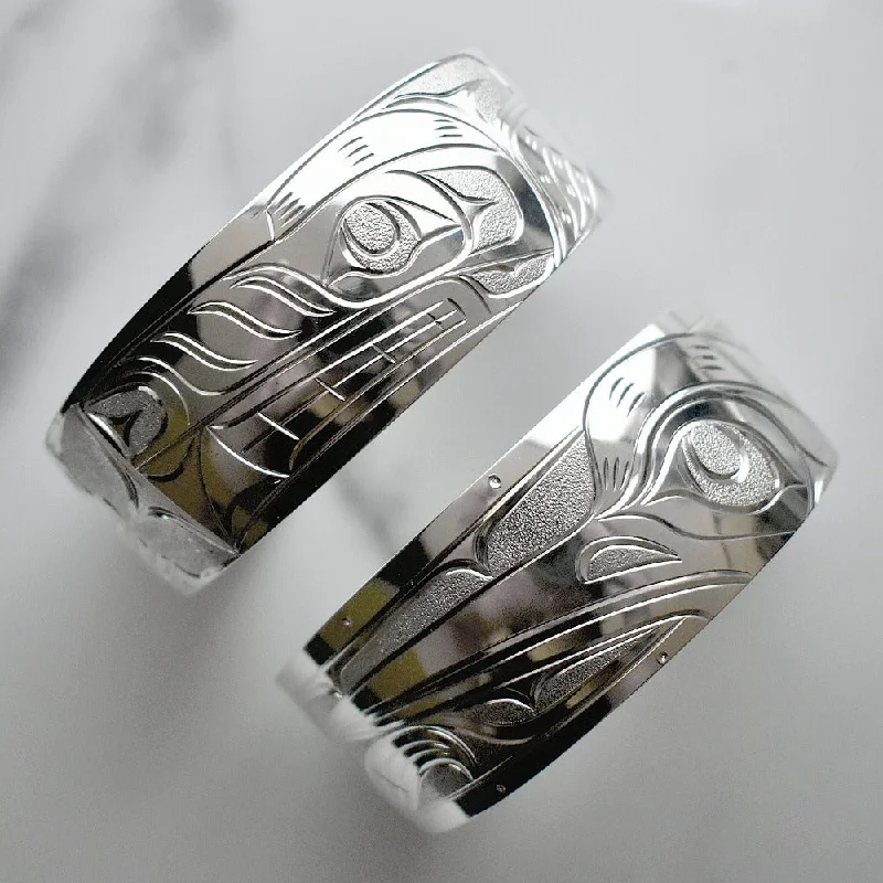 Extra Wide Silver Totem Cuff - Joe Descoteaux