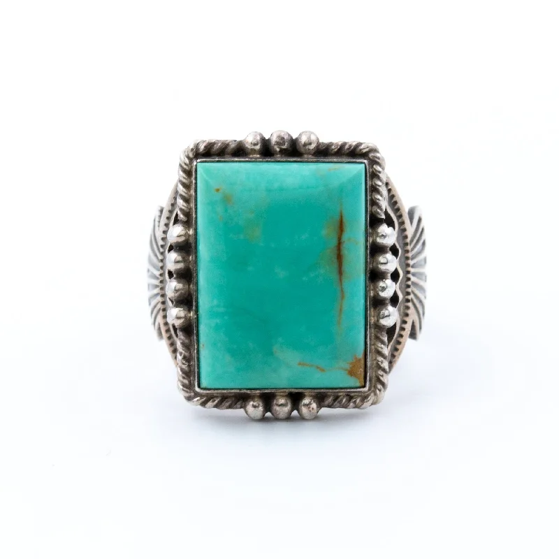 Square-Cut Baby Blue Turquoise Ring