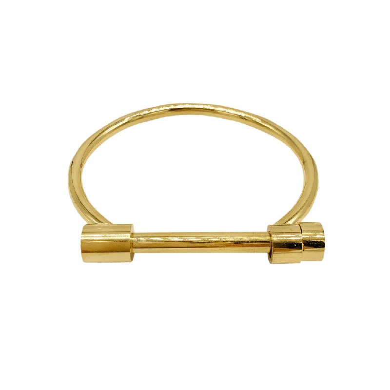 Tarnish Resistant 14k Gold Plated Screw Cuff