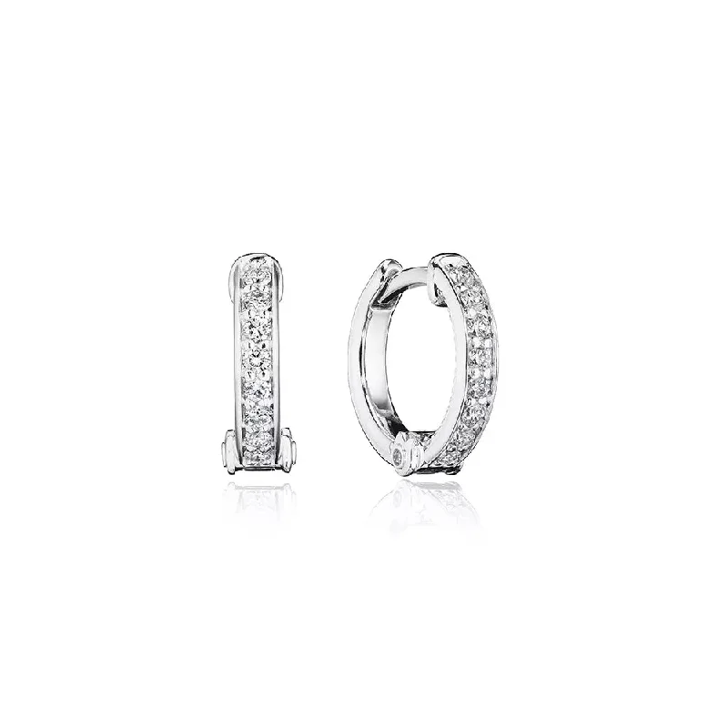 Verragio "Felicity" 18k Gold Diamond Hoop Earrings