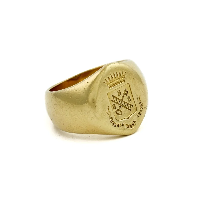 1910's French "Key & Ladder Crest" Signet