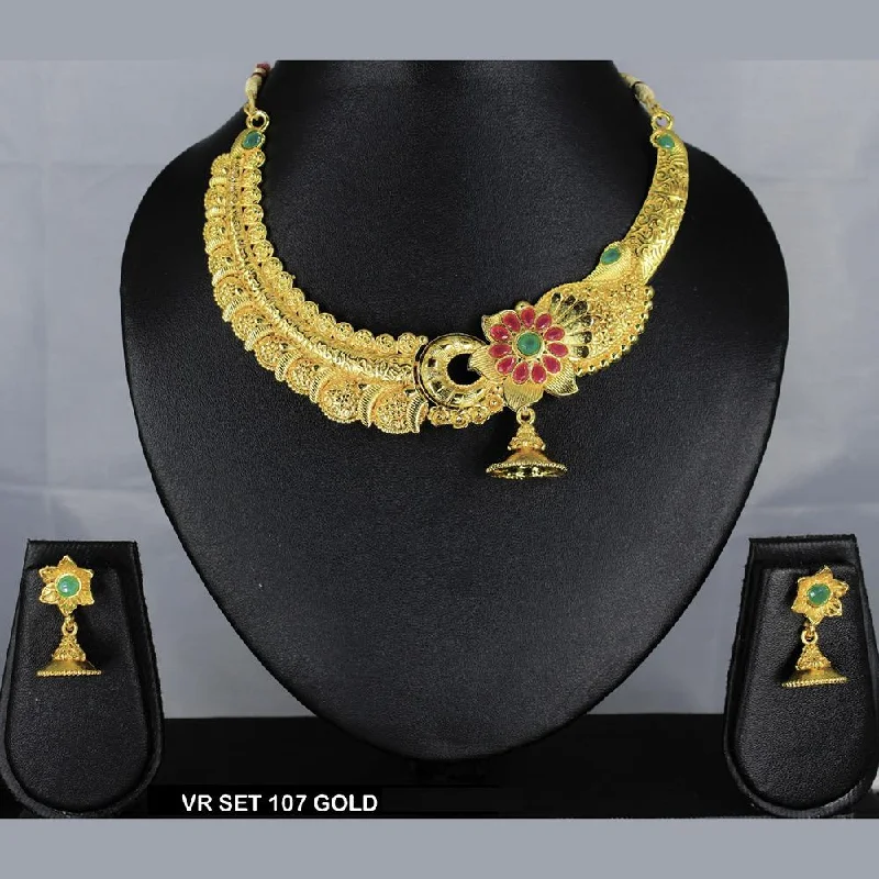 Mahavir Forming Gold Necklace Set - VR 107  GOLDEN SET