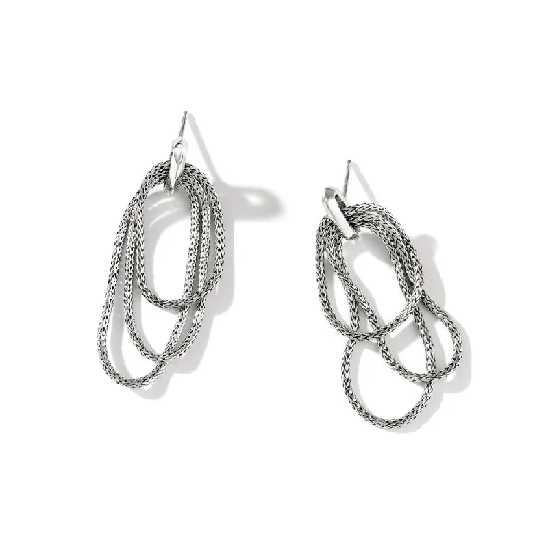 John Hardy SS Classic Chain Link Drop Earrings