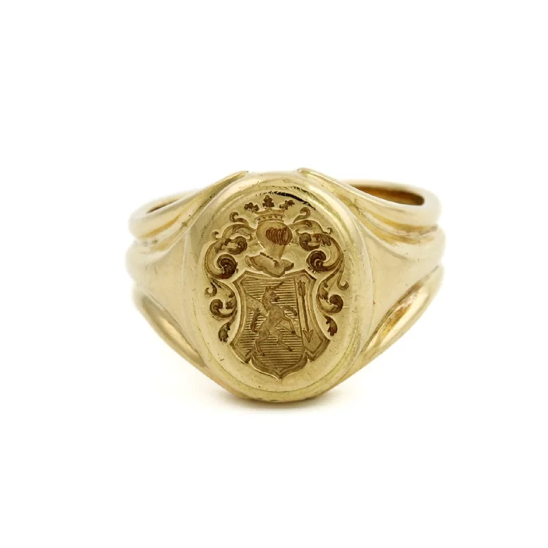 1910's French " Lion & Arrow" Crest Signet