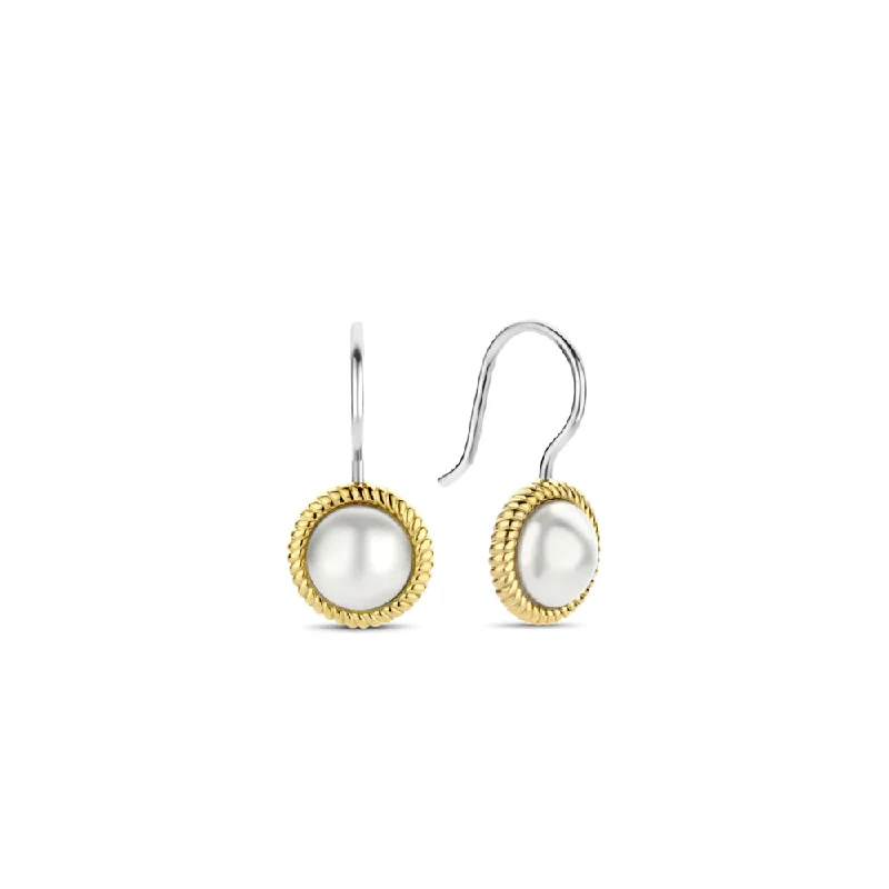 Ti Sento Two-Tone Pearl Drop Earrings