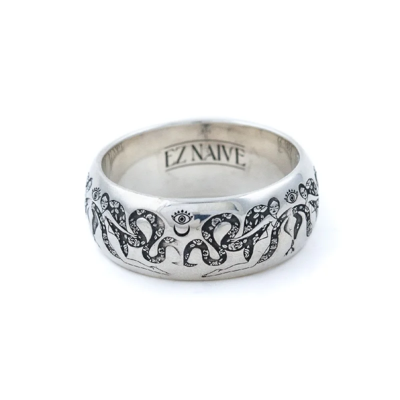 Silver Intertwined Snake Band