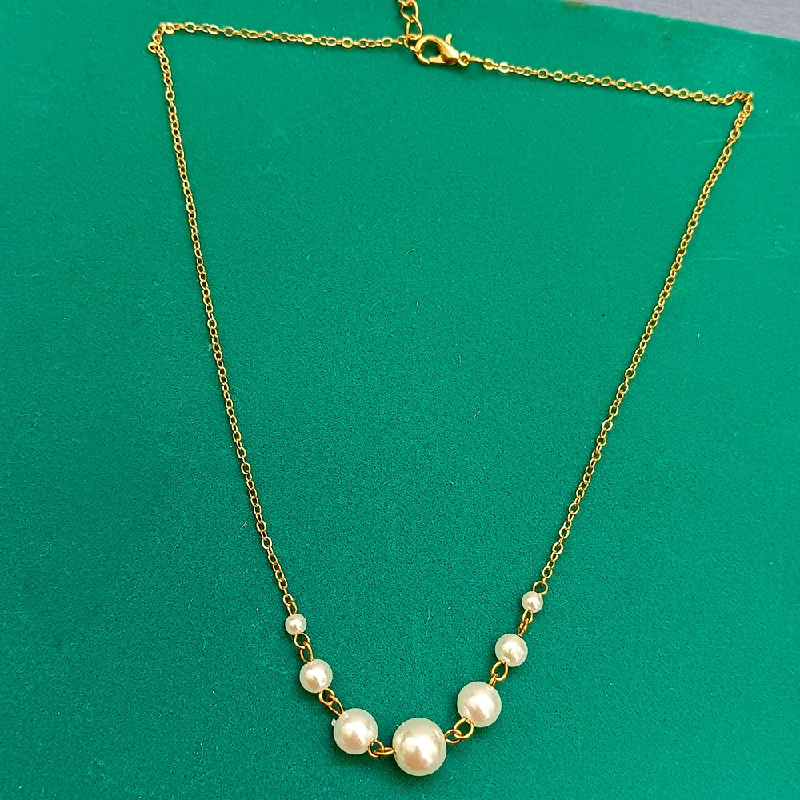 Infinity Gold Plated Pearl Hypoallergenic Nickel Free Necklace