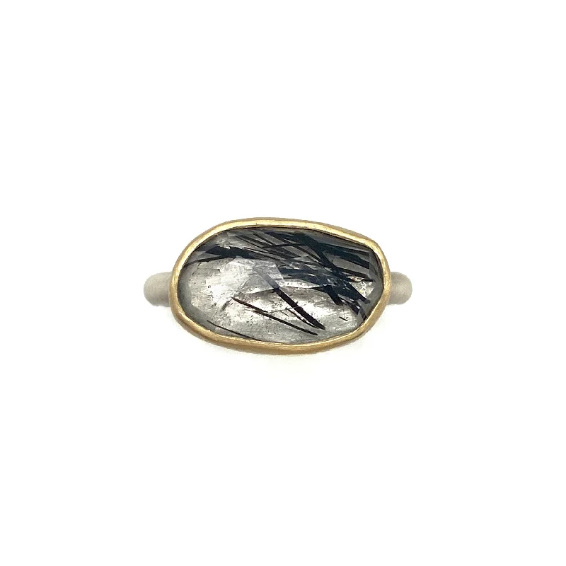 One of a Kind Tourmalated Quartz Ring