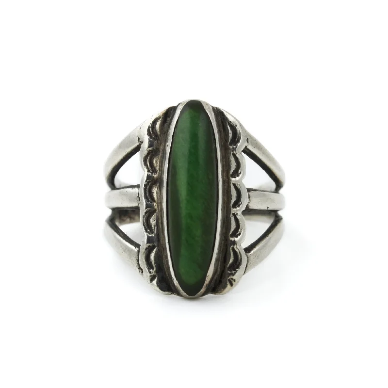 1940's Green Oblong Turquoise Ring