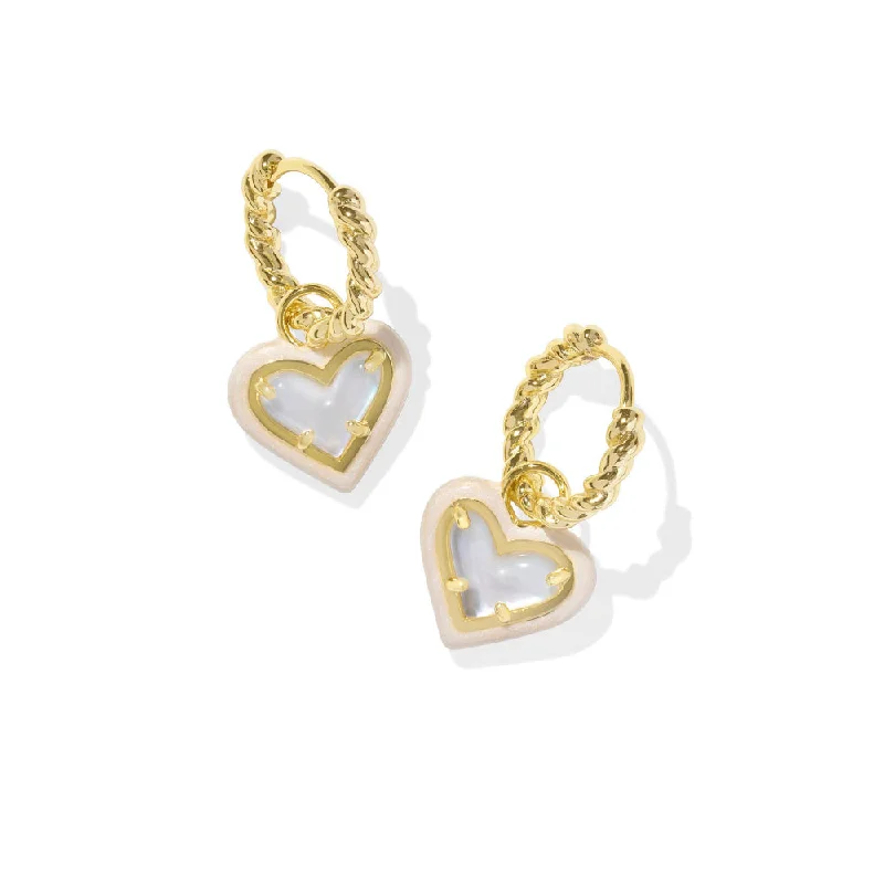 Kendra Scott Ari Heart Enamel Frame Huggie Earrings