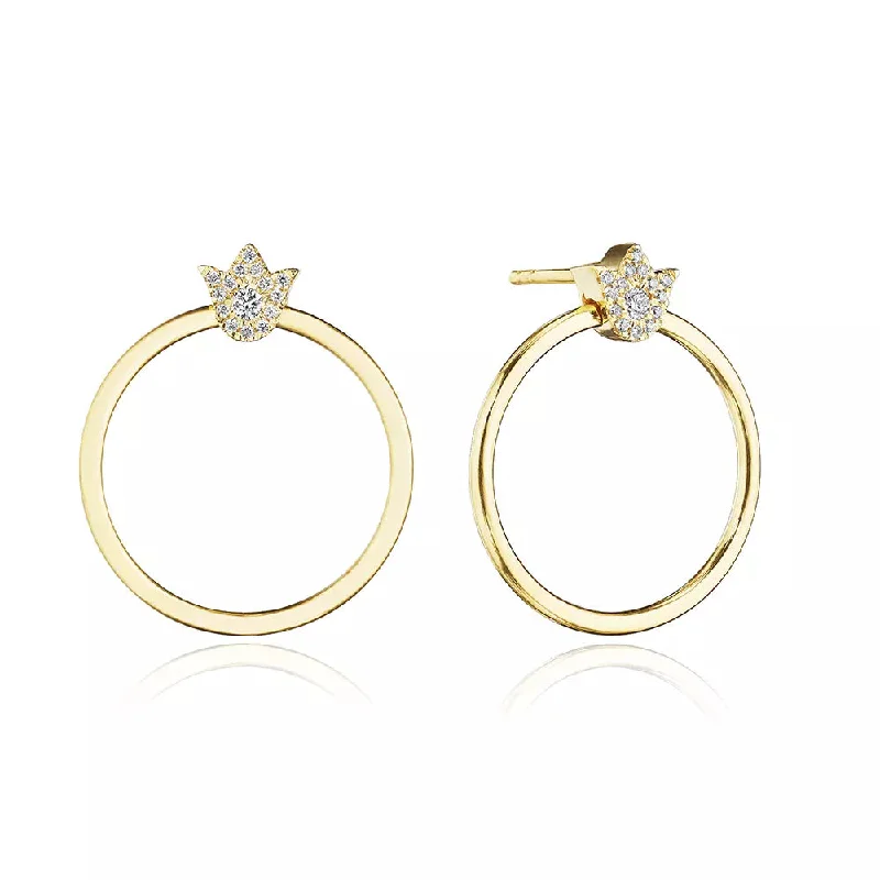 Verragio 18k Gold Small Crest Circle Earrings