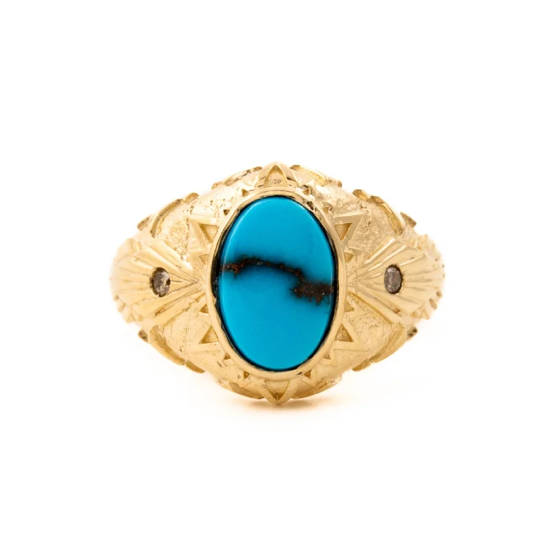 Egyptian Turquoise "Arael" Ring in 14K