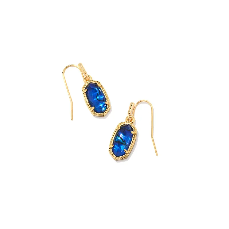 Kendra Scott Lee Drop Earrings in Gold Navy Abalone