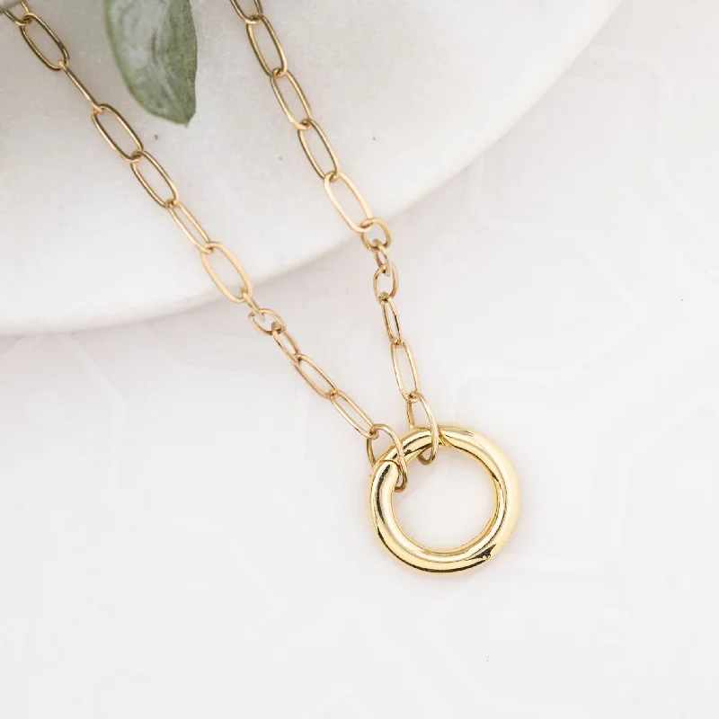 Charm Holder Necklace with Hinged Circle Bail