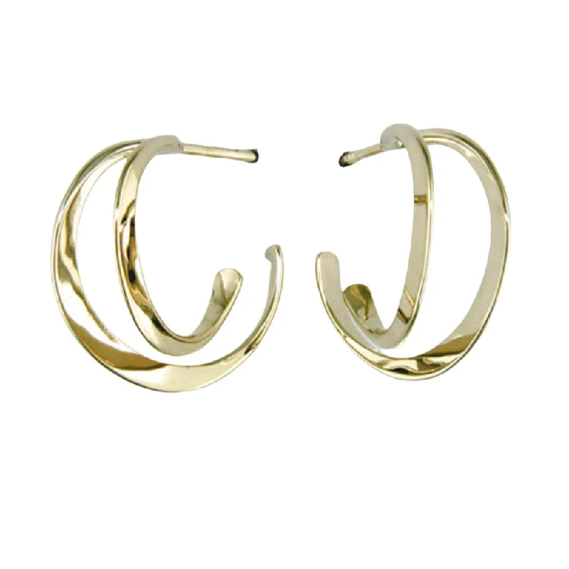 14k Gold Double Hoop Earrings