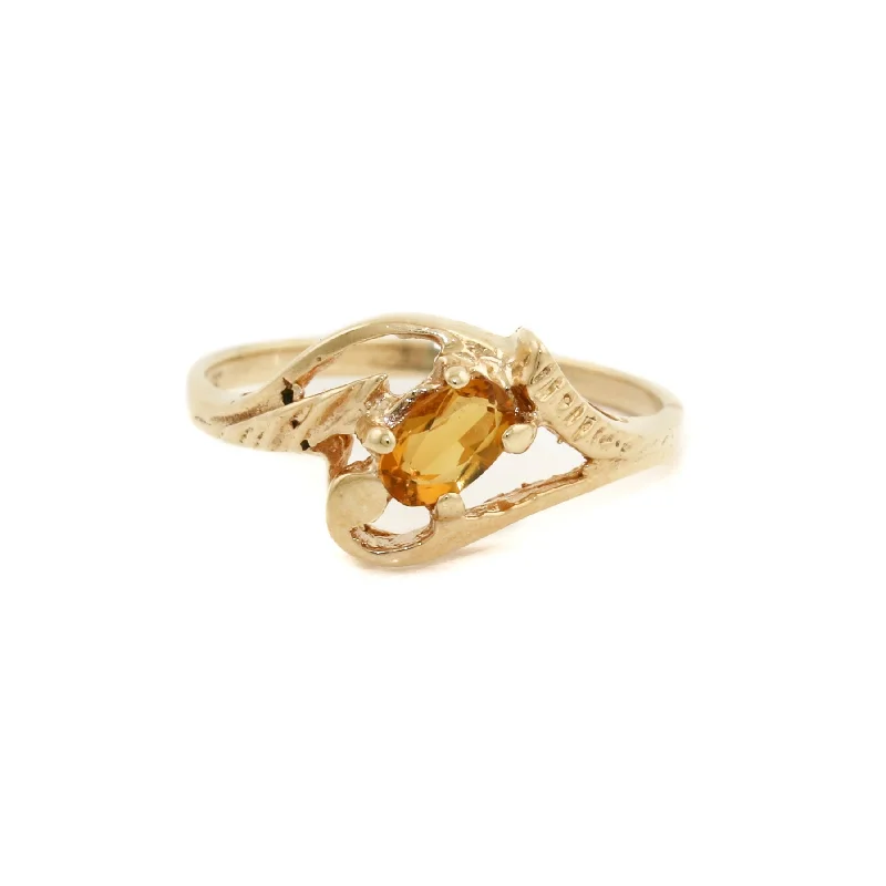 Abstract 10k Gold x Citrine Cocktail Ring