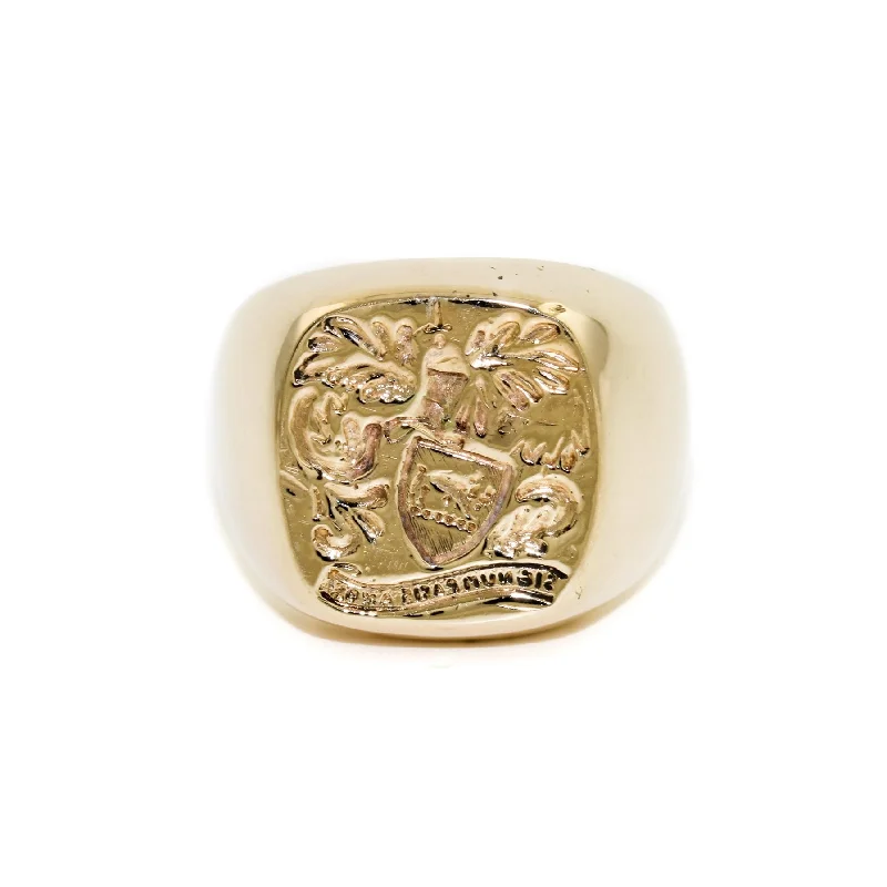 Gold Wax Seal Family Signet Ring